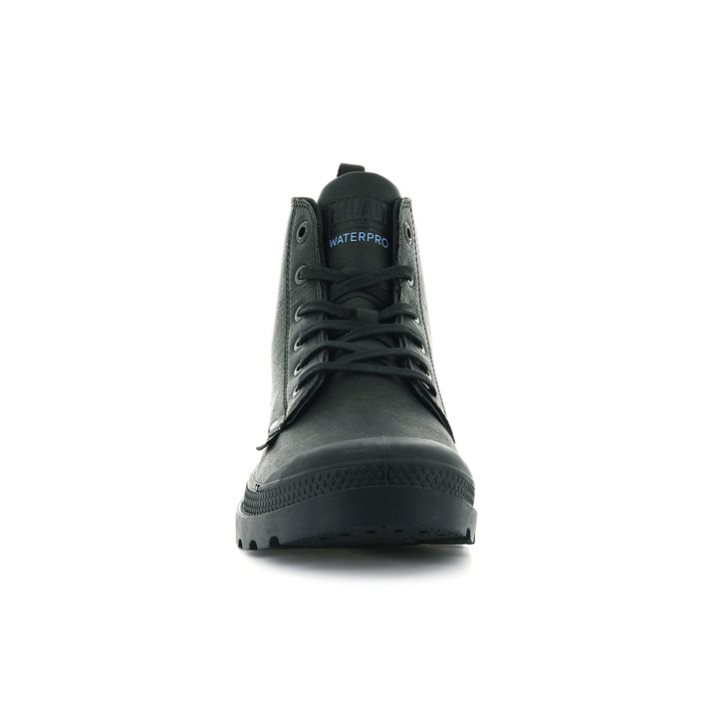 Palladium Pampa Hi Ess Leather WP+ Men's Boots Black | UK H610-OYK